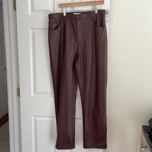 Abercrombie & Fitch Brown Faux Leather Pant